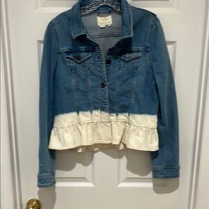 Denim Jacket with Ruffle Hem by Kate Spade